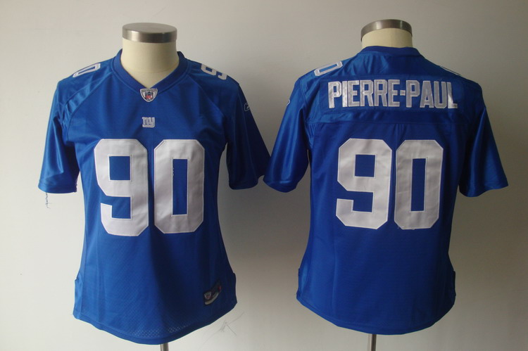 Giants #90 Jason Pierre-Paul Blue Women's Team Color Stitched NFL Jersey